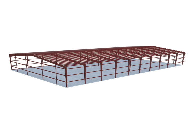100x200 Metal Building Primary and Secondary Framing Aerial