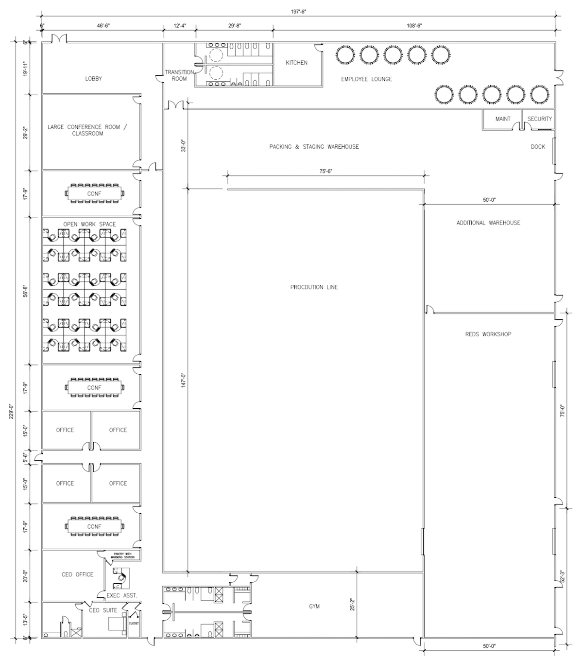 A lot of thought goes into your steel building. This is an image of a Capital Steel floor plan.