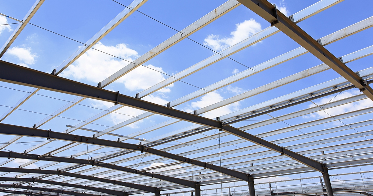Steel frames are strong and that helps assist compliance with Florida building codes. This is an image of Capital Steel frame.
